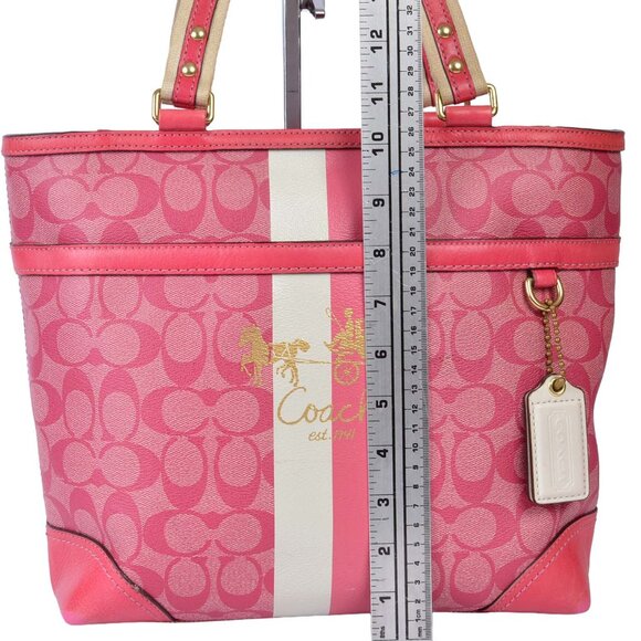 Coach Pink Tote with Signature Monogram - Picture 10 of 12